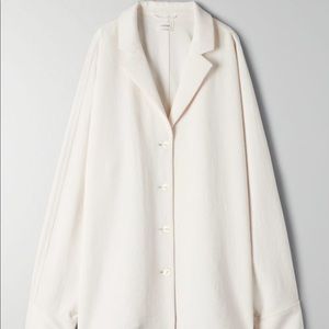 aritzia wilfred flowy button up